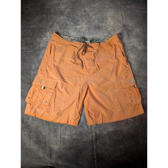 Daniel Cremieux Vintage 90's Cotton Tie Up Swim Trunks Beach Coral Size L - Picture 1 of 7